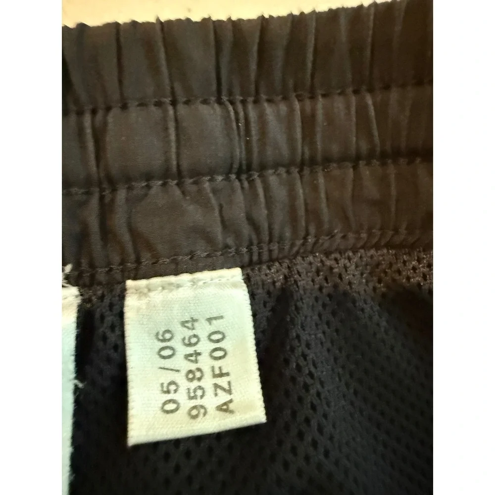 Adidas Mens Vintage Track Pants Black Red 3-Stripe Mesh Lined wind pants Large